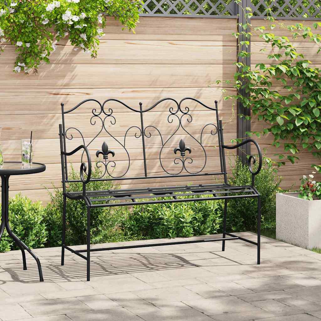 vidaXL Gartenbank Schwarz 104 x 54 x 93 cm Stahl