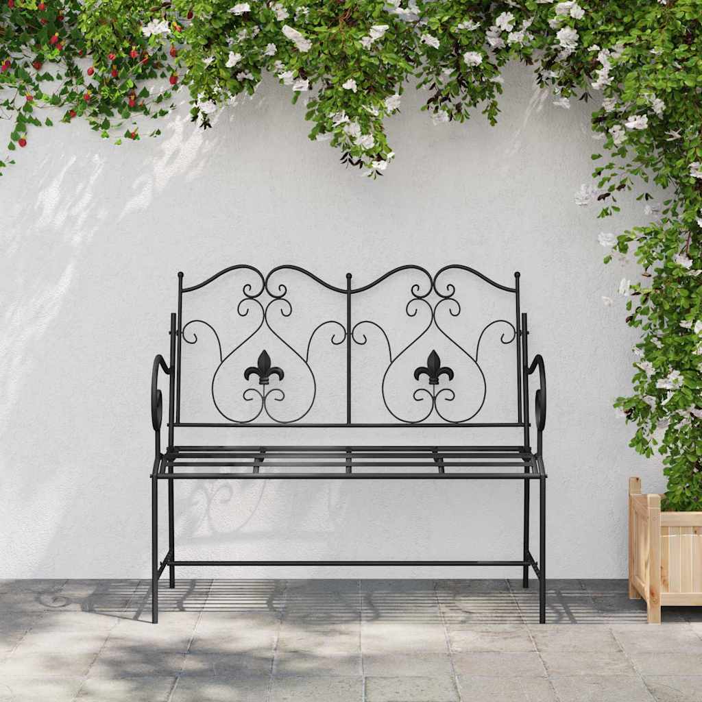 vidaXL Gartenbank Schwarz 104 x 54 x 93 cm Stahl