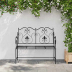 vidaXL Gartenbank Schwarz 104 x 54 x 93 cm Stahl