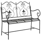 vidaXL Gartenbank Schwarz 104 x 54 x 93 cm Stahl