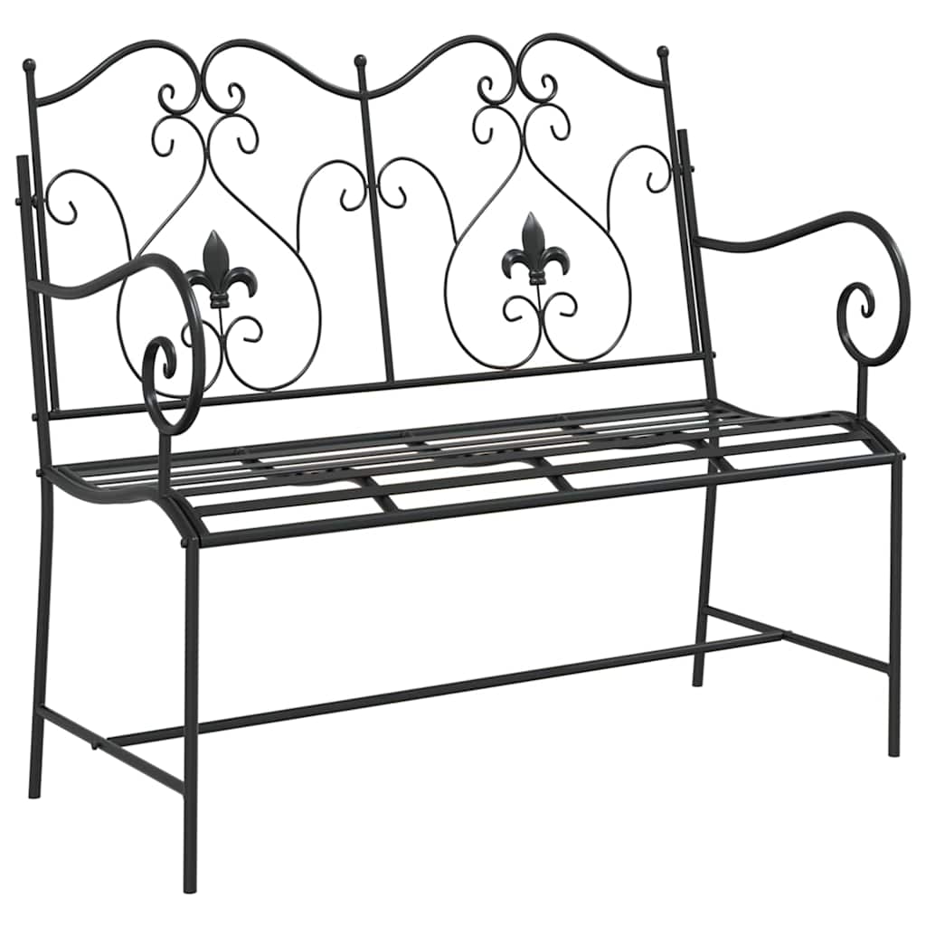 vidaXL Gartenbank Schwarz 104 x 54 x 93 cm Stahl