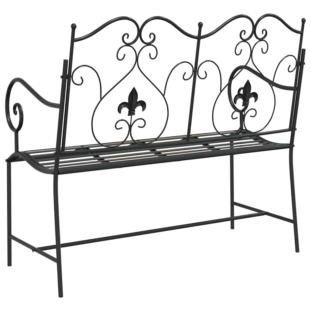 vidaXL Gartenbank Schwarz 104 x 54 x 93 cm Stahl