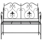 vidaXL Gartenbank Schwarz 104 x 54 x 93 cm Stahl