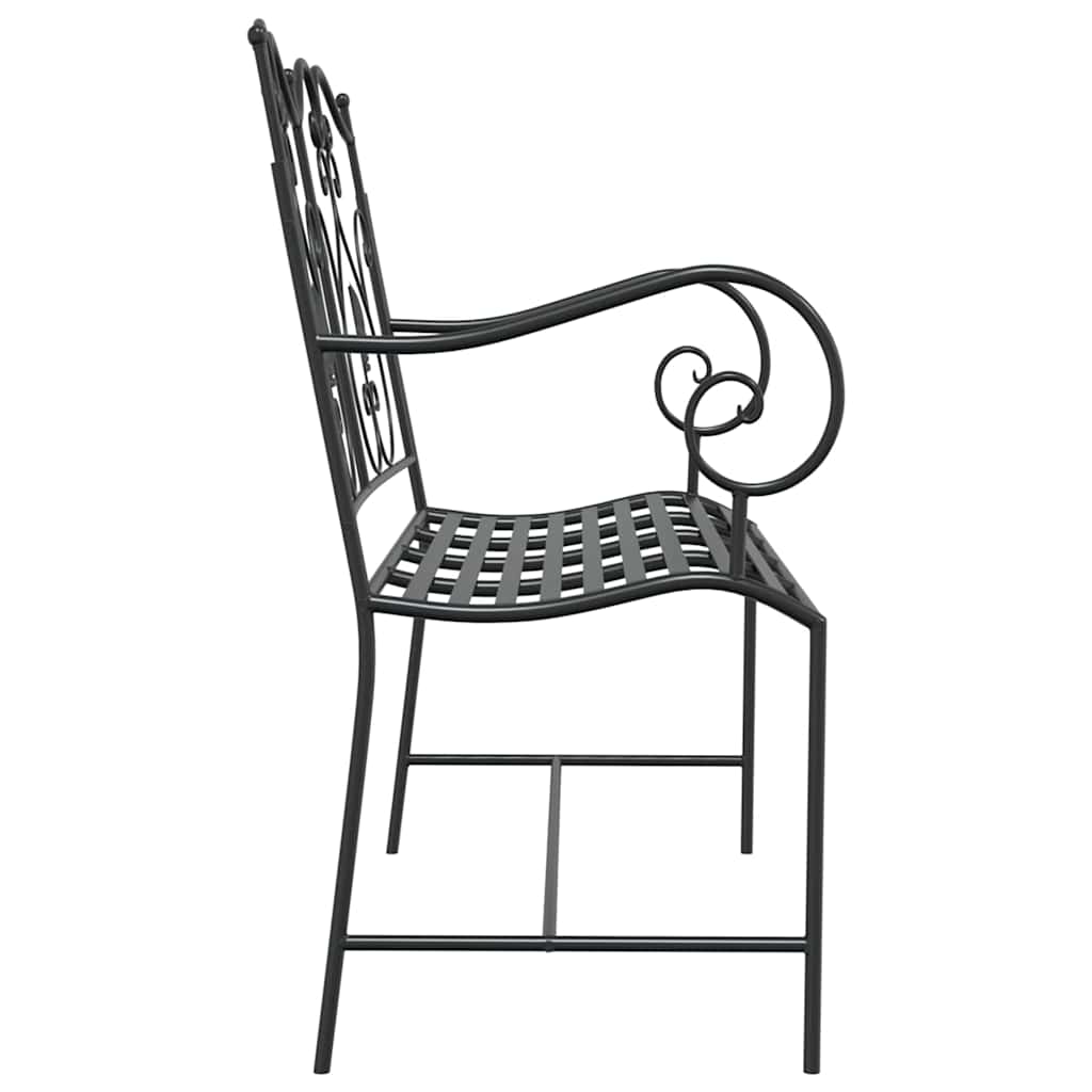 vidaXL Gartenbank Schwarz 104 x 54 x 93 cm Stahl