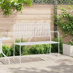 vidaXL Gartenbank Einfarbig Weiß 103,5 x 51,5 x 90 cm Stahl