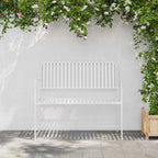 vidaXL Gartenbank Einfarbig Weiß 103,5 x 51,5 x 90 cm Stahl