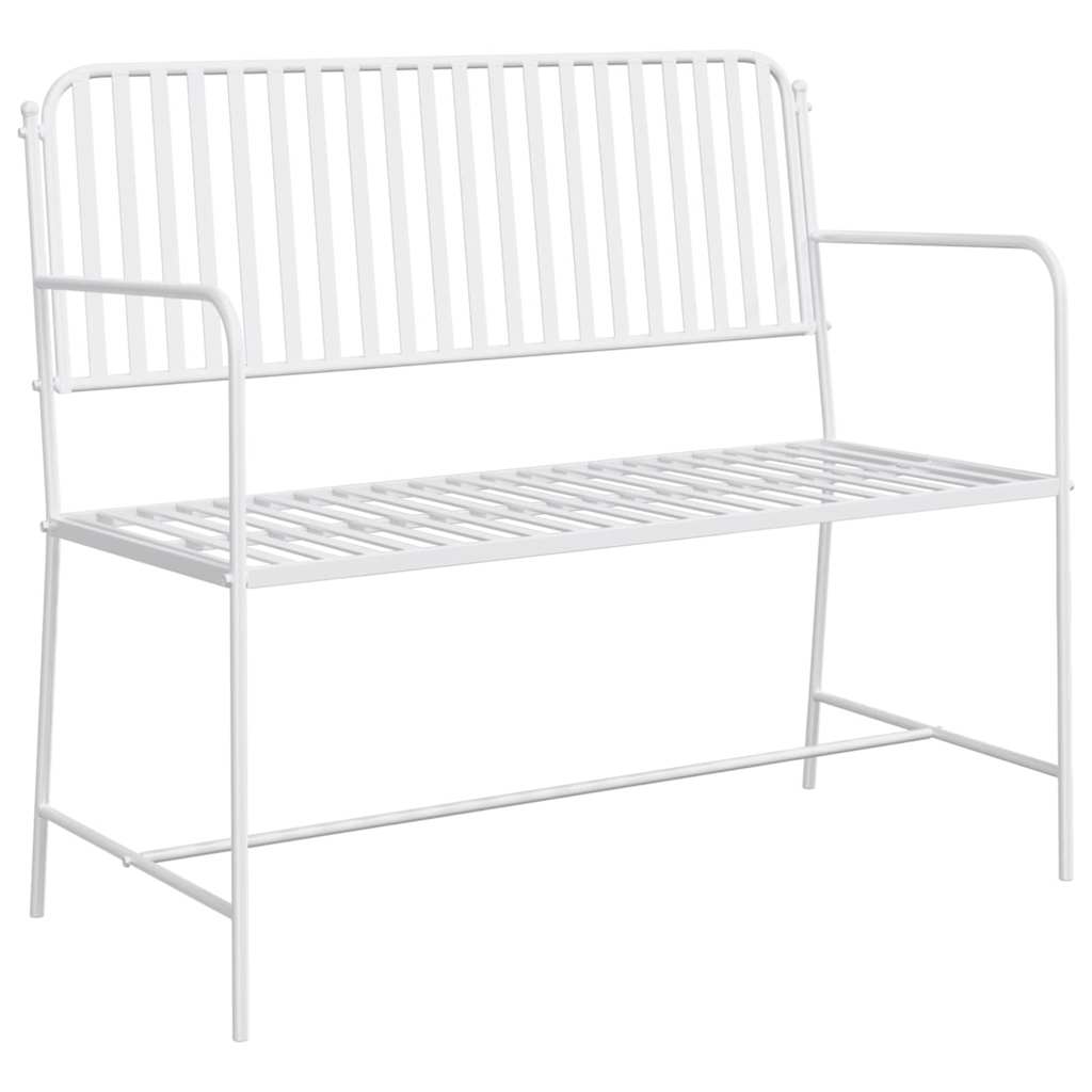 vidaXL Gartenbank Einfarbig Weiß 103,5 x 51,5 x 90 cm Stahl