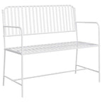vidaXL Gartenbank Einfarbig Weiß 103,5 x 51,5 x 90 cm Stahl