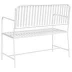 vidaXL Gartenbank Einfarbig Weiß 103,5 x 51,5 x 90 cm Stahl
