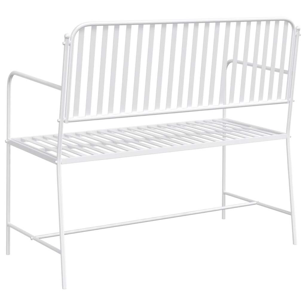 vidaXL Gartenbank Einfarbig Weiß 103,5 x 51,5 x 90 cm Stahl