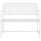 vidaXL Gartenbank Einfarbig Weiß 103,5 x 51,5 x 90 cm Stahl
