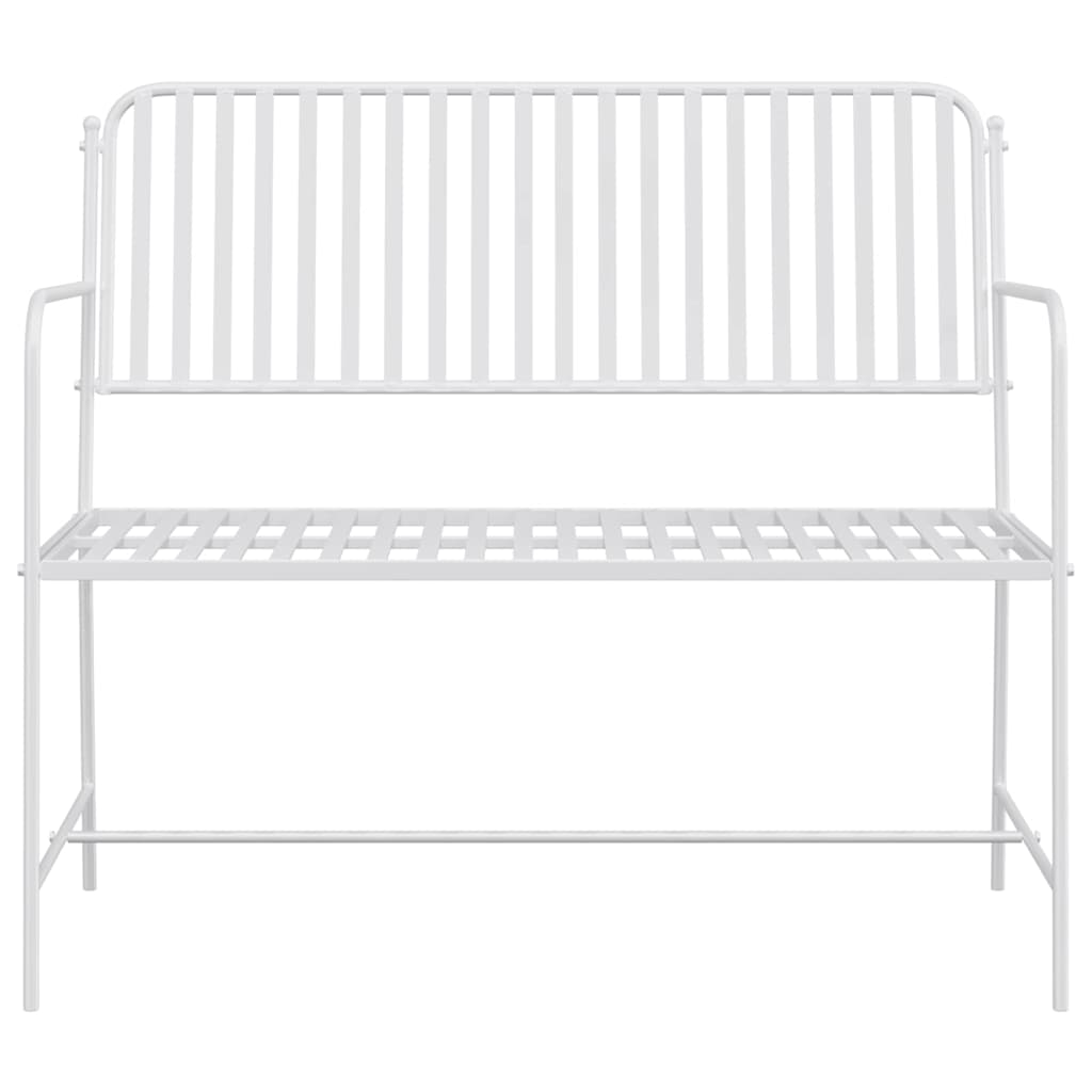 vidaXL Gartenbank Einfarbig Weiß 103,5 x 51,5 x 90 cm Stahl