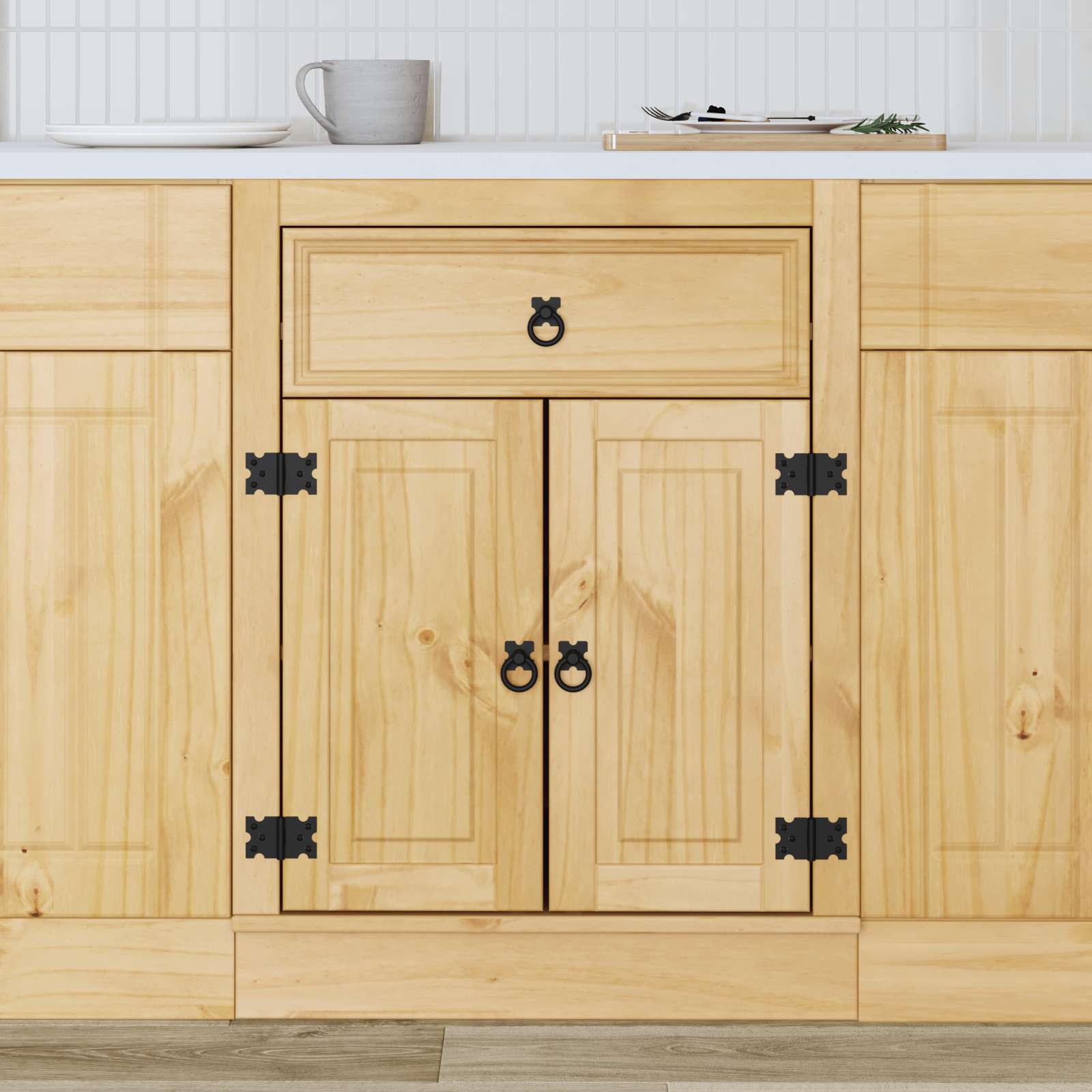 vidaXL Schrank SKI Honigbraun 60 x 46 x 81,5 cm Massives Kiefernholz