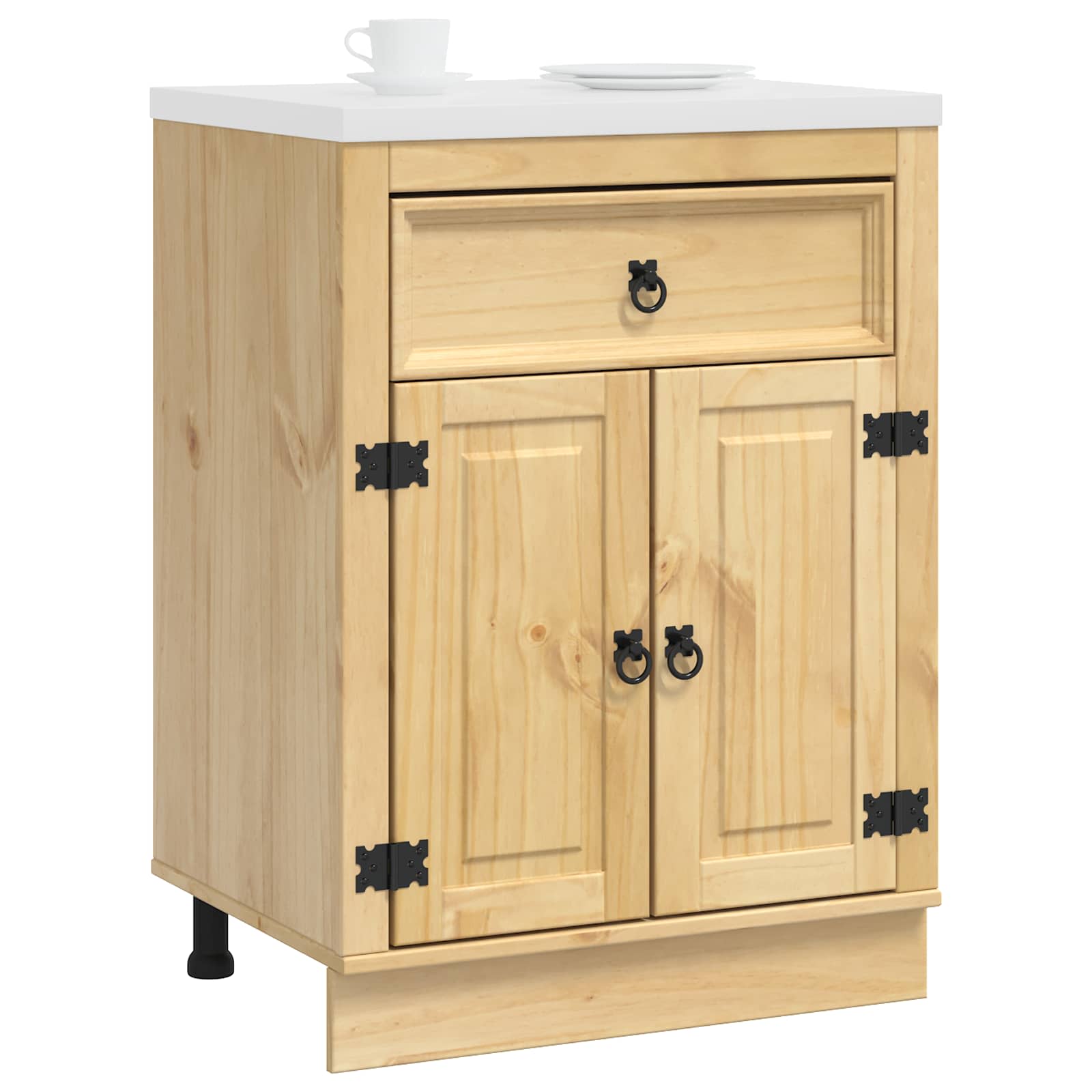 vidaXL Schrank SKI Honigbraun 60 x 46 x 81,5 cm Massives Kiefernholz