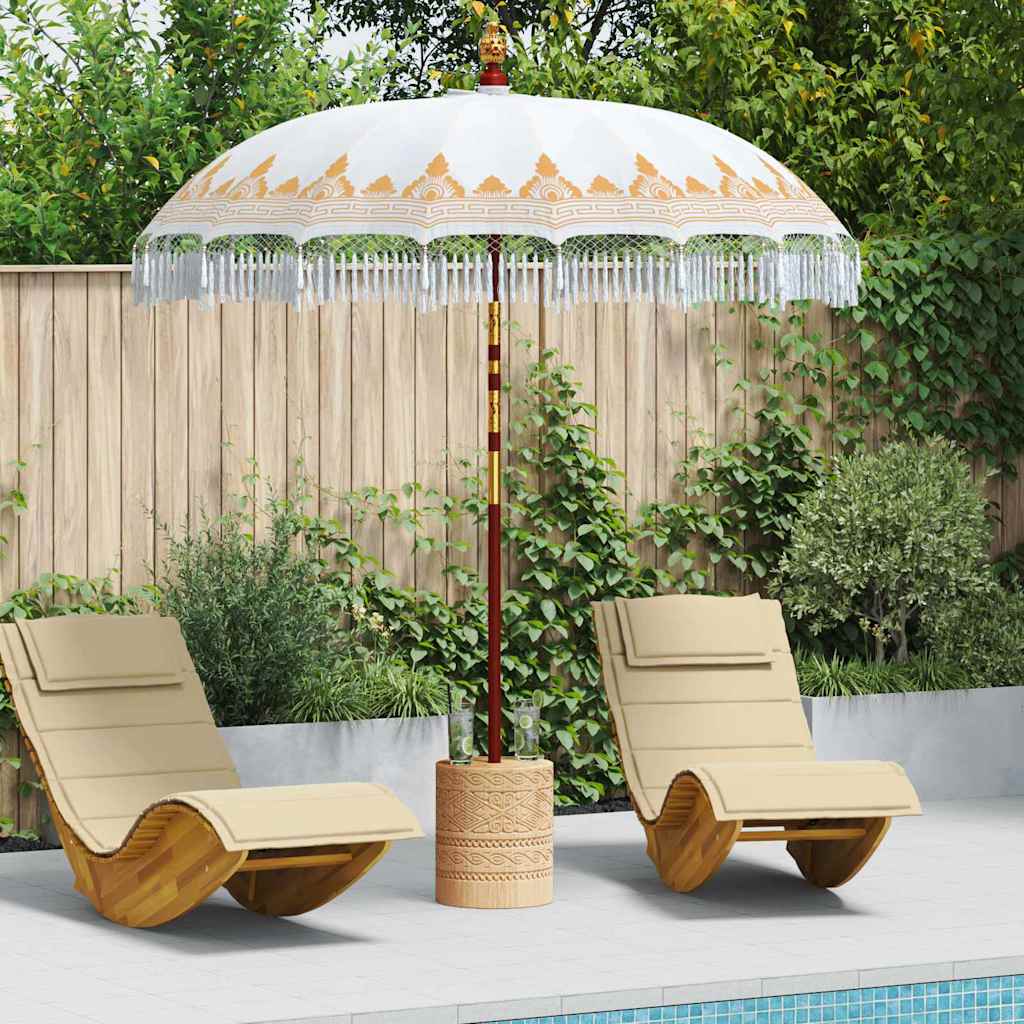 vidaXL Balinesischer Sonnenschirm Creme 190 x 190 x 260 cm