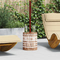 vidaXL Sonnenschirmständer Weiß gewaschen Ø34 x 40 cm Massivholz