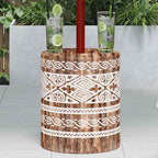 vidaXL Sonnenschirmständer Weiß gewaschen Ø34 x 40 cm Massivholz