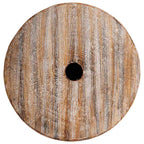 vidaXL Sonnenschirmständer Weiß gewaschen Ø34 x 40 cm Massivholz