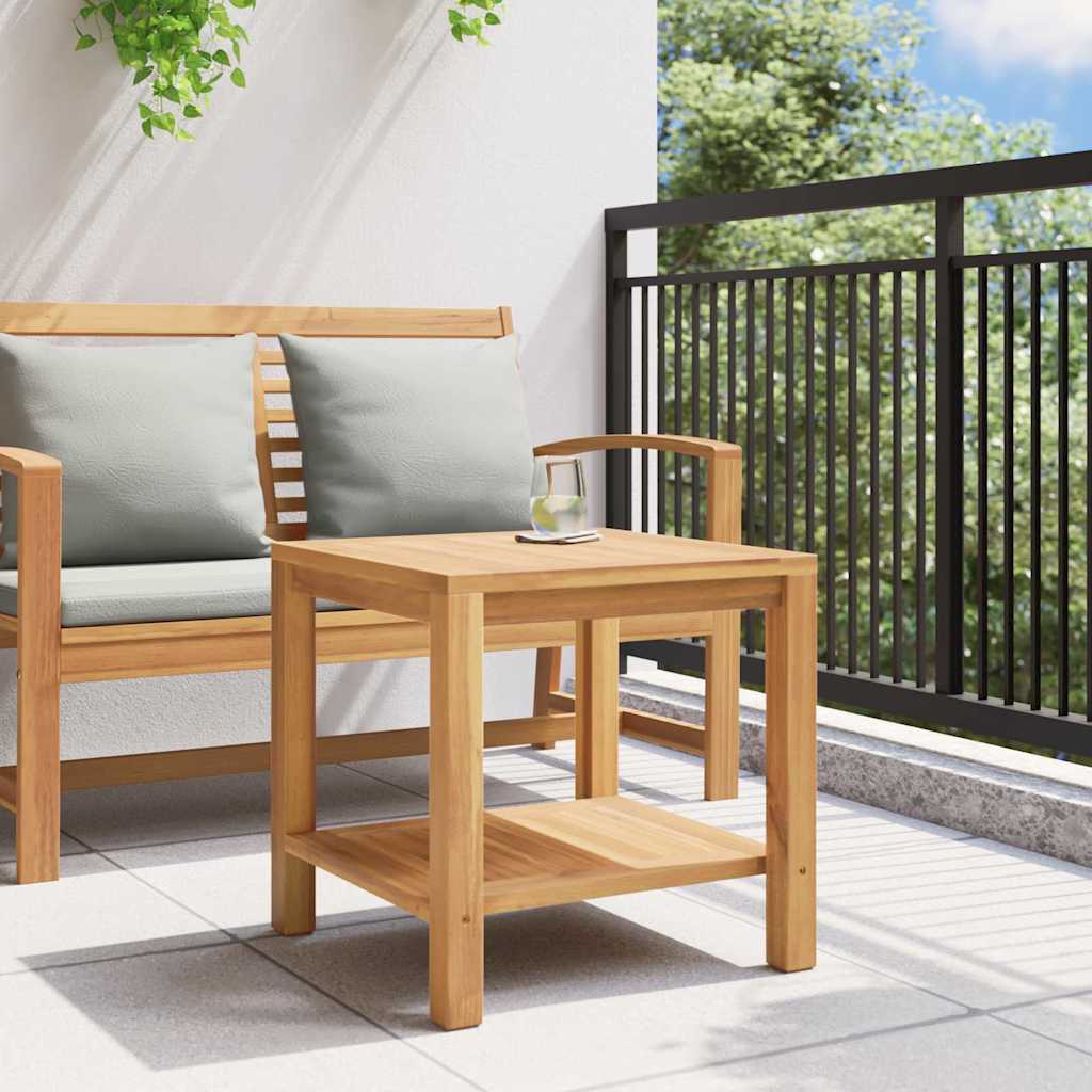 vidaXL Couchtisch mit Speicher Braun 45 x 45 x 45 cm Massivholz Teak