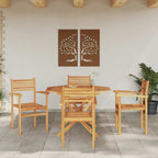 vidaXL Stuhl 4 pcs Braun 56 x 55 x 90,5 cm Massivholz Teak