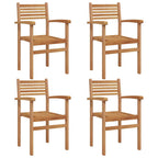 vidaXL Stuhl 4 pcs Braun 56 x 55 x 90,5 cm Massivholz Teak