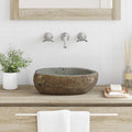 vidaXL Flusssteinwaschbecken Hellgrau (30-37) x (25-30) x 12 cm