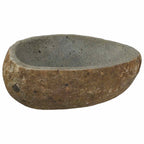 vidaXL Flusssteinwaschbecken Hellgrau (30-37) x (25-30) x 12 cm