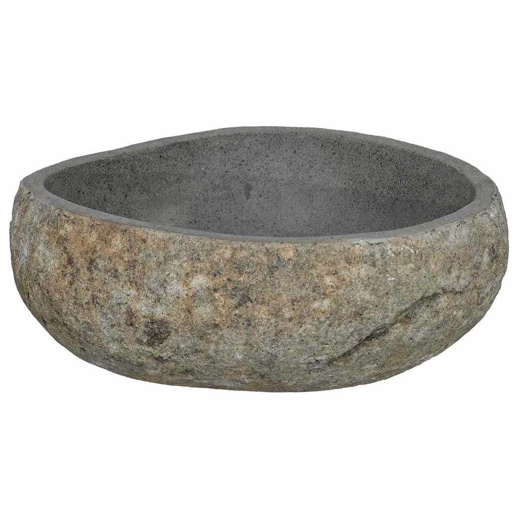 vidaXL Flusssteinwaschbecken Hellgrau 45 x 35 x 15 cm Flussstein
