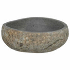 vidaXL Flusssteinwaschbecken Hellgrau 45 x 35 x 15 cm Flussstein