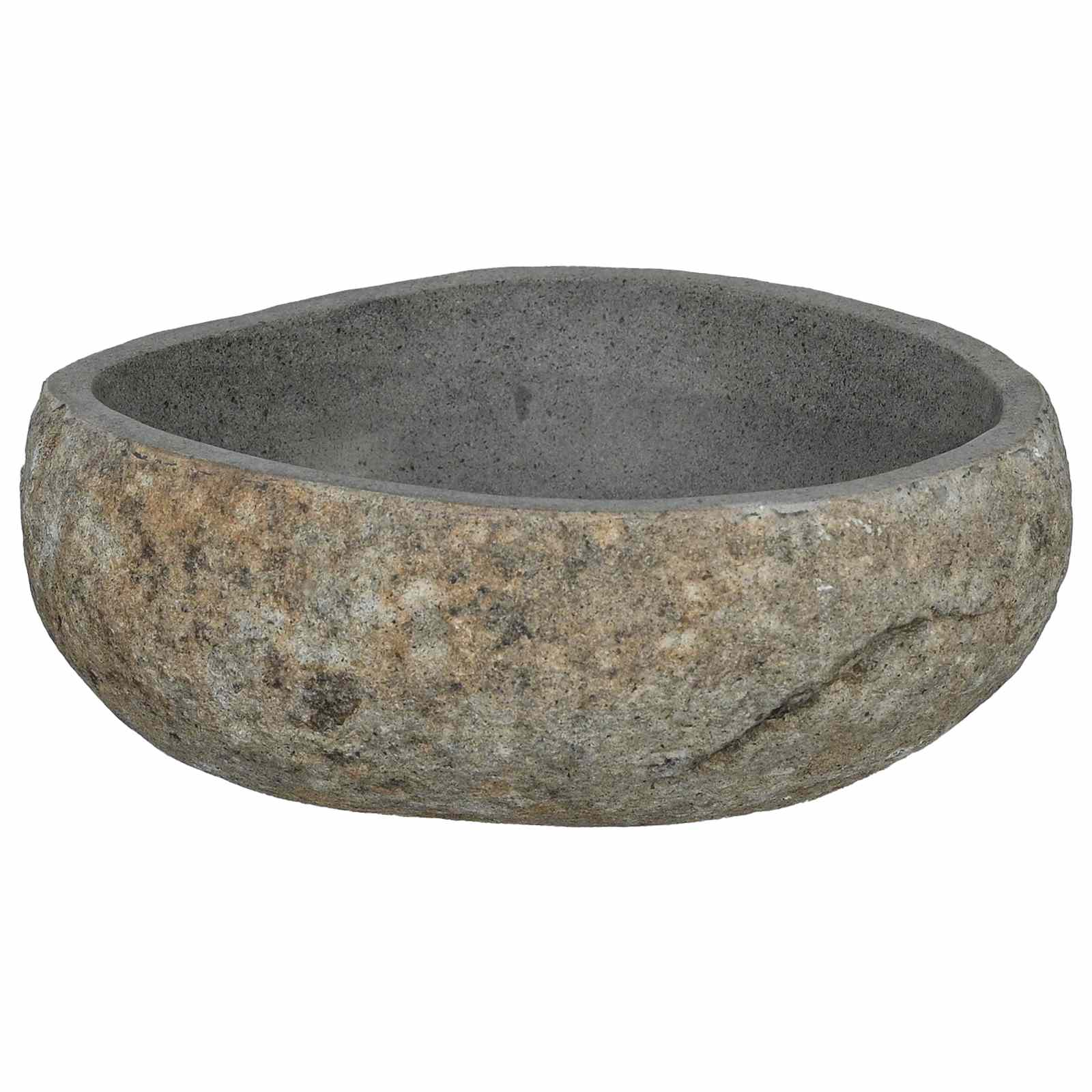 vidaXL Flusssteinwaschbecken Hellgrau 45 x 35 x 15 cm Flussstein