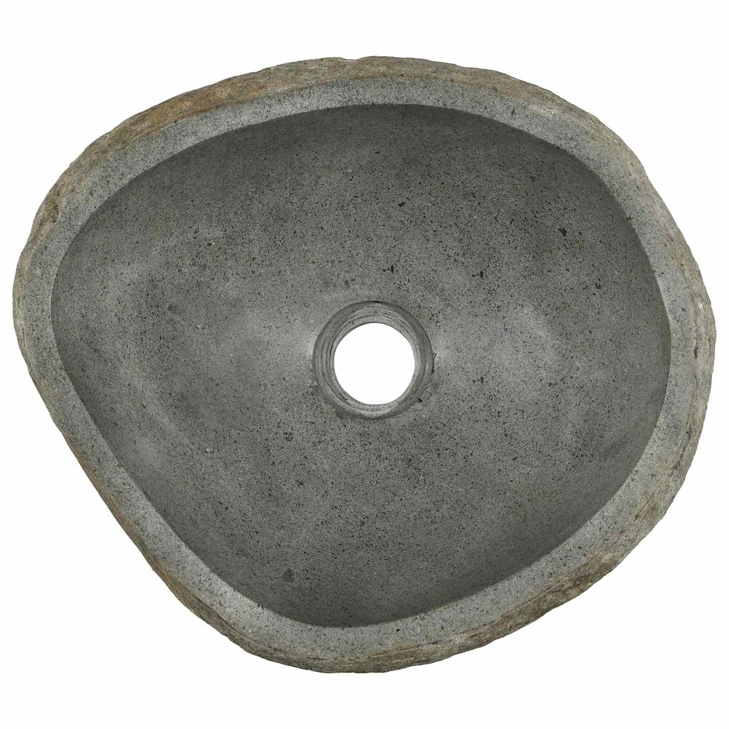 vidaXL Flusssteinwaschbecken Hellgrau 45 x 35 x 15 cm Flussstein