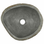 vidaXL Flusssteinwaschbecken Hellgrau 45 x 35 x 15 cm Flussstein