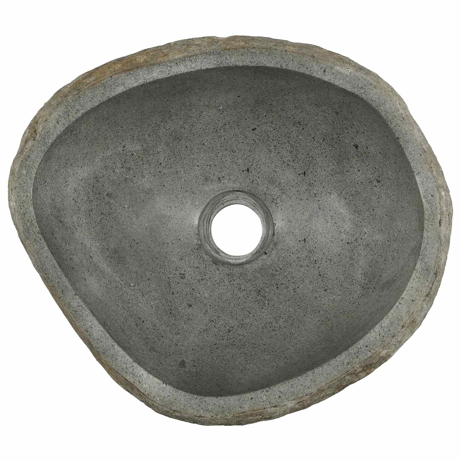 vidaXL Flusssteinwaschbecken Hellgrau 45 x 35 x 15 cm Flussstein