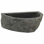 vidaXL Wandmontiertes Waschbecken Grau 37 x 30 x 12 cm Flussstein