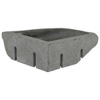 vidaXL Waschbecken Grau (30-37) x (30-37) x 12 cm Flussstein