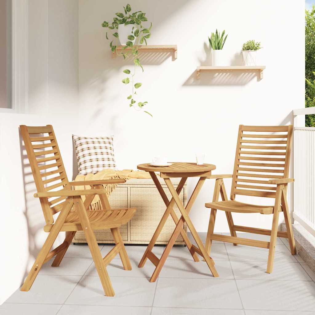 vidaXL Stuhl 2 pcs Braun 64,5 x 52 x 108 cm Massivholz Teak