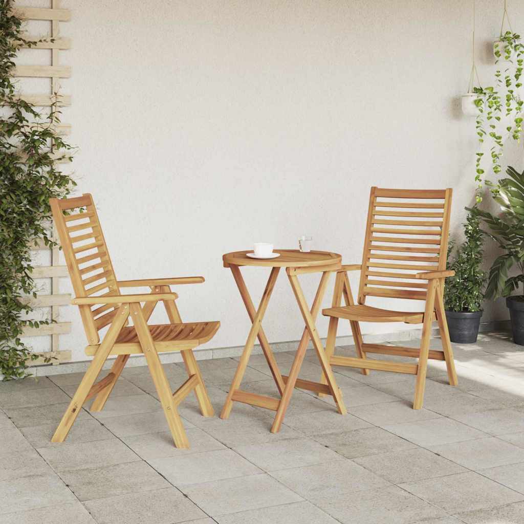 vidaXL Stuhl 2 pcs Braun 64,5 x 52 x 108 cm Massivholz Teak