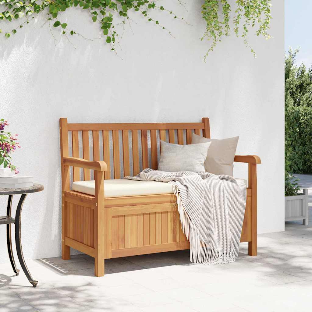 vidaXL Gartenbank mit Speicher 114 x 60 x 90 cm Massivholz Teak