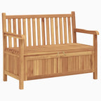 vidaXL Gartenbank mit Speicher 114 x 60 x 90 cm Massivholz Teak