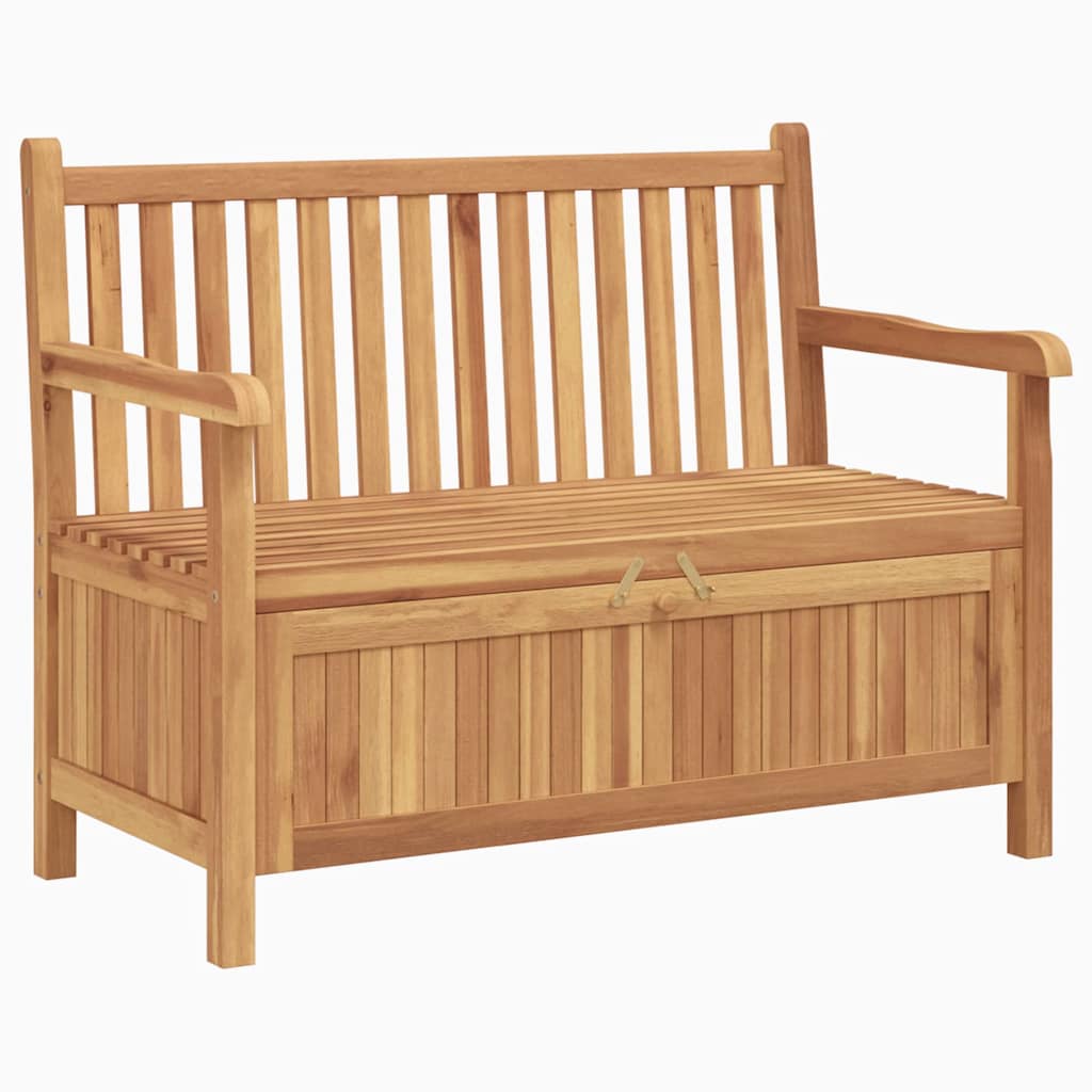 vidaXL Gartenbank mit Speicher 114 x 60 x 90 cm Massivholz Teak