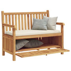 vidaXL Gartenbank mit Speicher 114 x 60 x 90 cm Massivholz Teak