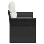 vidaXL Gartensofa mit Kissen Schwarz 141 x 62 x 69cm Poly-Rattan