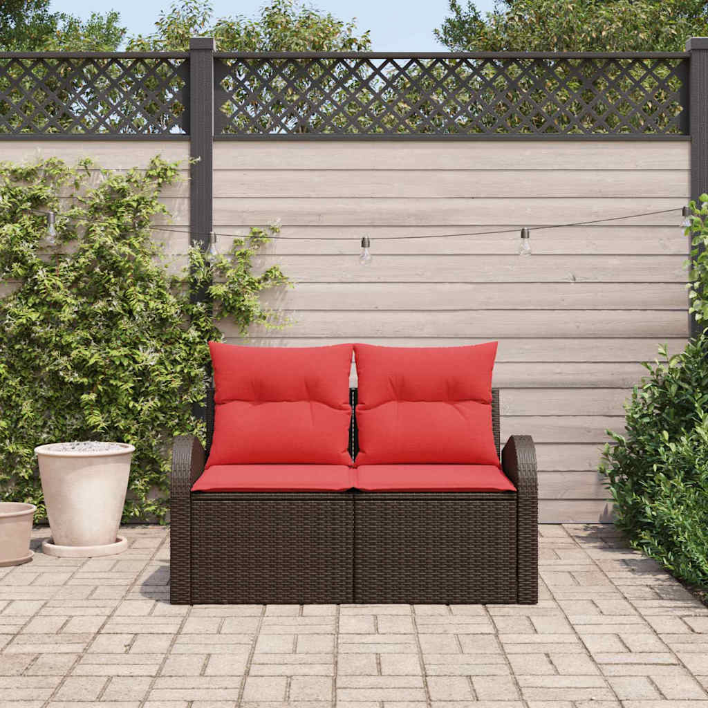 vidaXL Gartensofa Braun 124 x 62 x 85cm Poly-Rattan