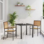 vidaXL Garten Stapelstühle 2 pcs Braun und Schwarz 54 x 56 x 90 cm