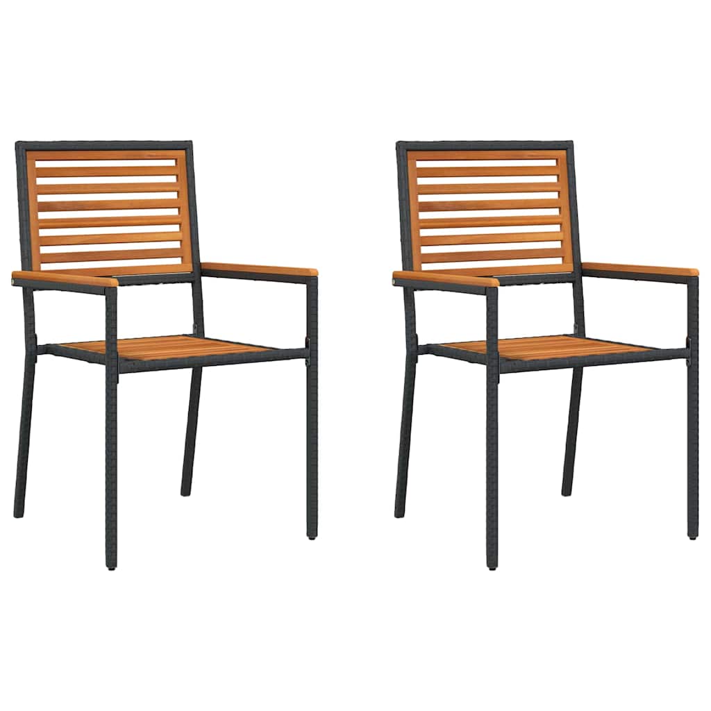 vidaXL Garten Stapelstühle 2 pcs Braun und Schwarz 54 x 56 x 90 cm