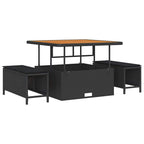 vidaXL Garten Essgruppe Schwarz Poly-Rattan