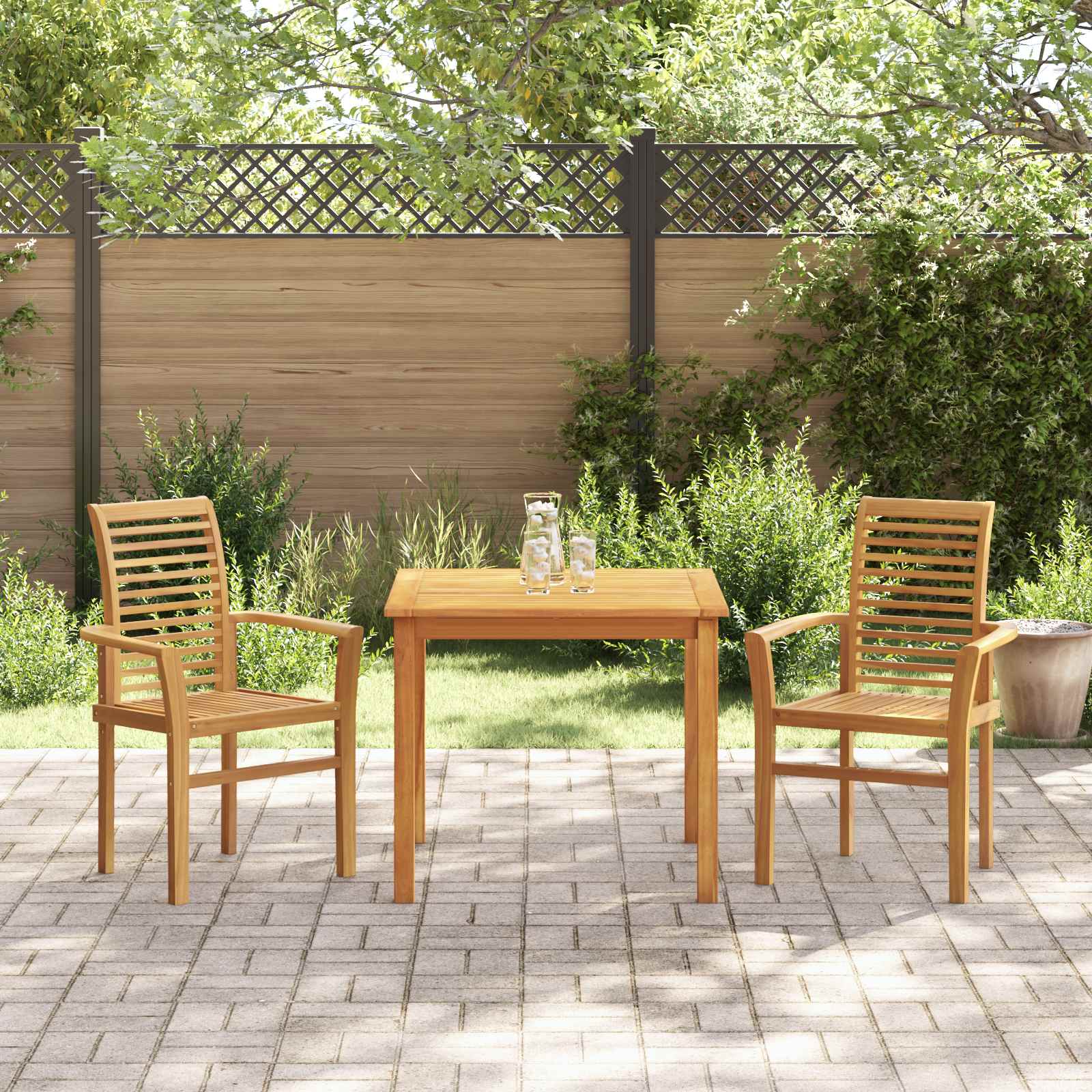 vidaXL Esszimmerstuhl 2 pcs Braun 62 x 55 x 94 cm Massivholz Teak