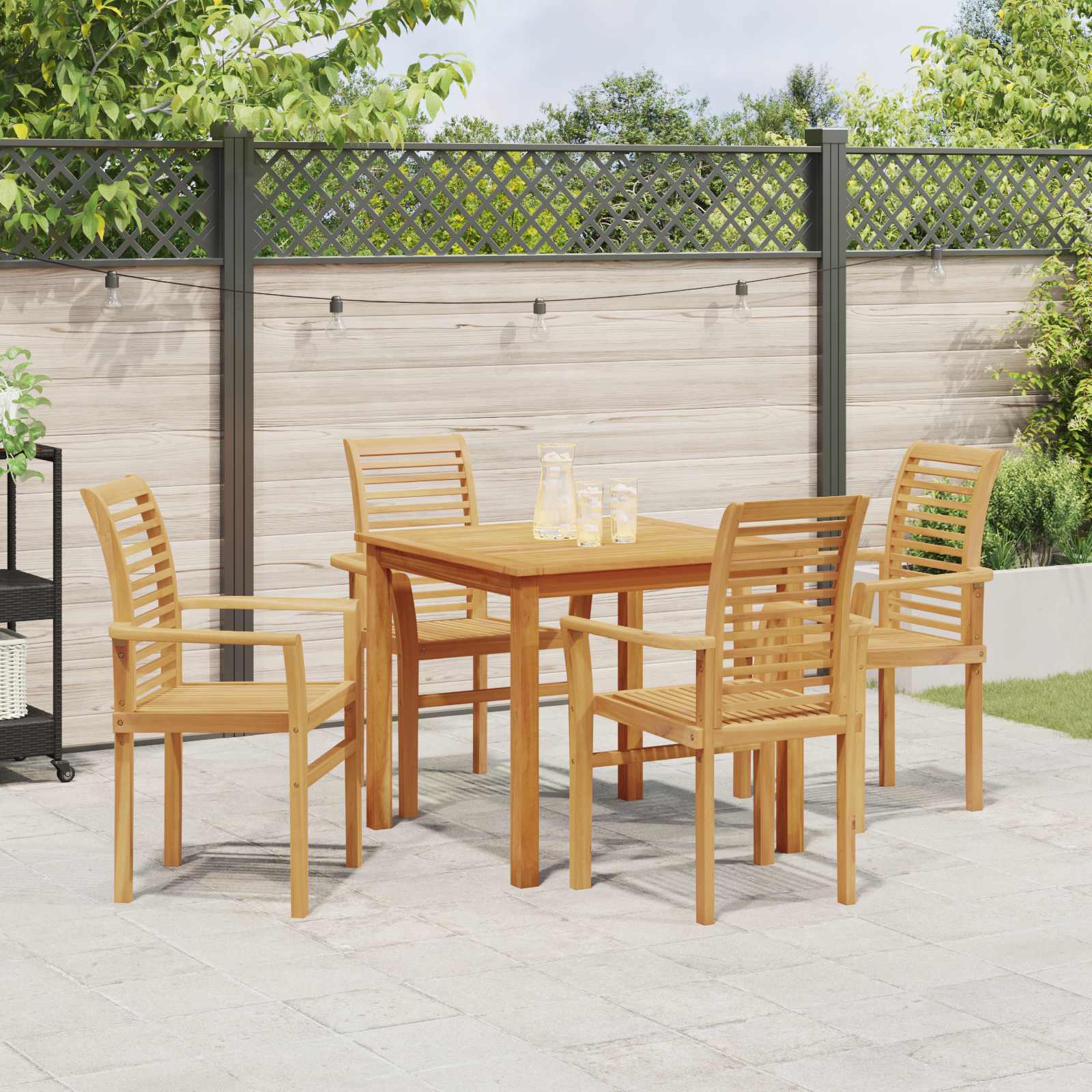 vidaXL Esszimmerstuhl 4 pcs Braun 62 x 55 x 94 cm Massivholz Teak
