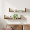 vidaXL Wandregal Wandmontiert 2 pcs Altholz 60 x 16 x 14 cm