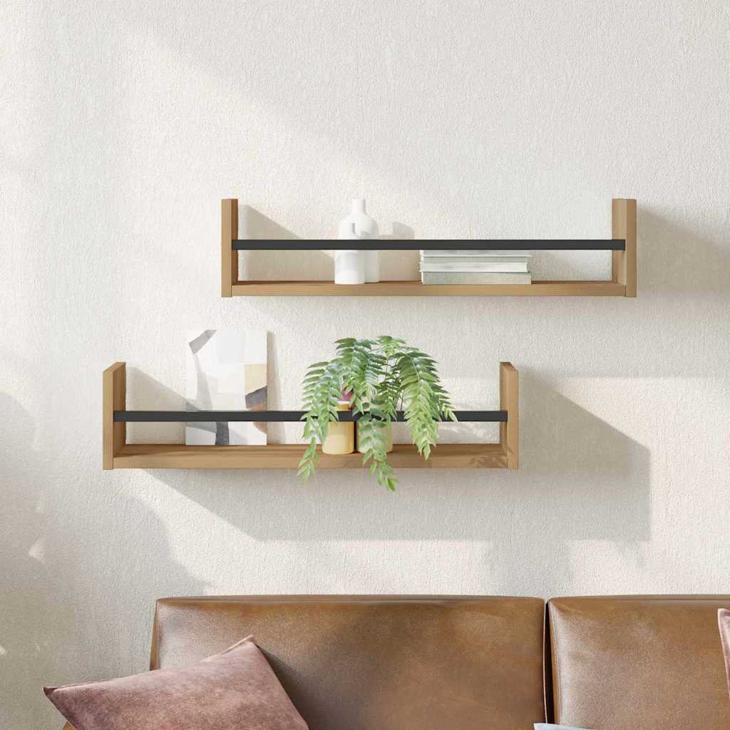 vidaXL Wandregal Wandmontiert 2 pcs Artisan-Eiche 60 x 16 x 14 cm